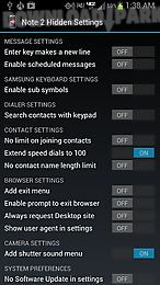note 2 hidden settings