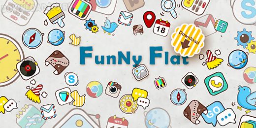 funny flat go launcher theme