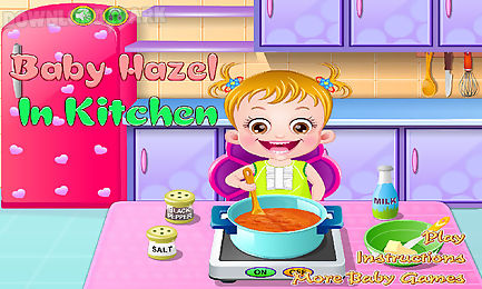 baby hazel in kitchen