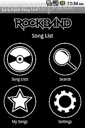 rock band song list
